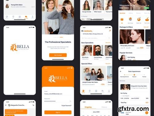 Bella - Hair Salon UI Kit Ui8.net