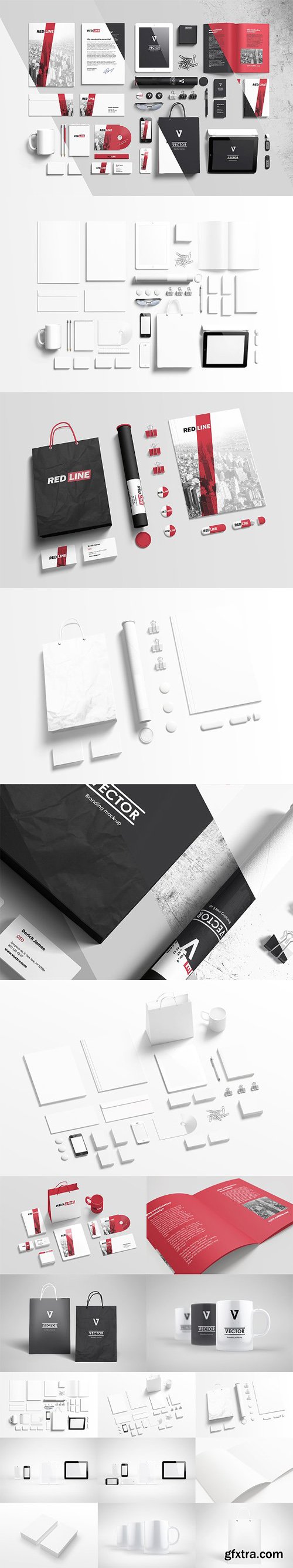 Professional Stationery/Branding Elements PSD Mockups Templates Pack [Re-Up]