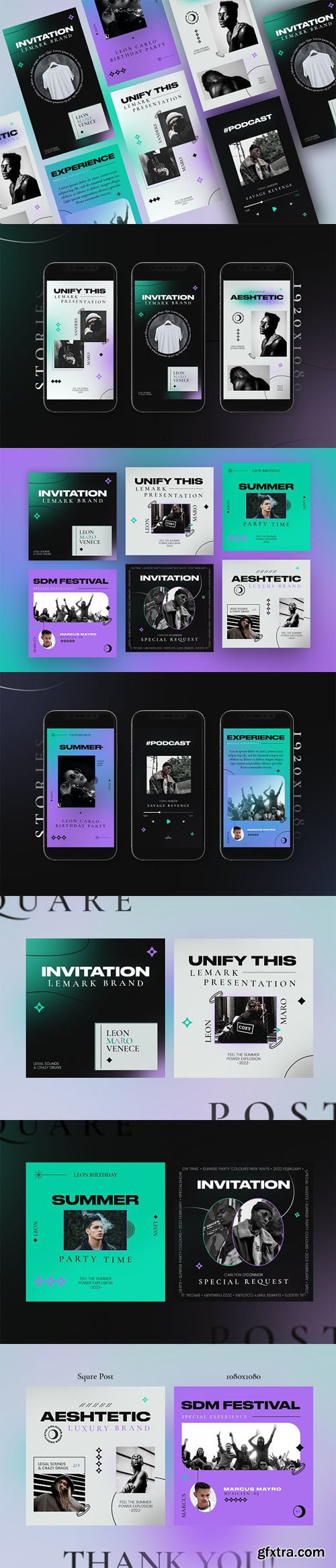 AESTHETIC Insta Posts & Stories - PSD Templates