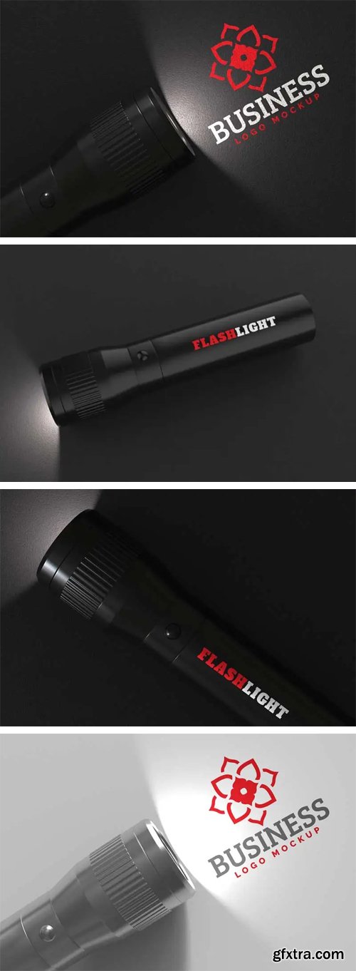 Flash Light Logo PSD Mockup Template