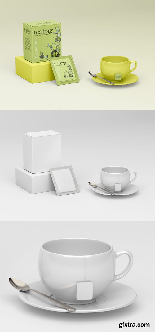 Tea Bag with Cup - PSD Mockup Template