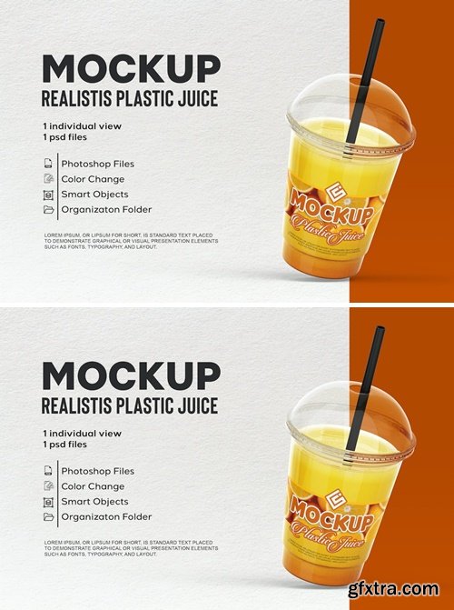 Plastic Juice Cup Mock-Up K9ZGXVR