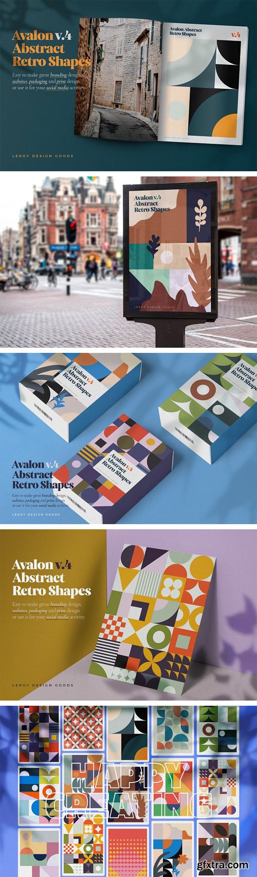 AVALON v4 - Retro Abstract Vector Shapes Templates