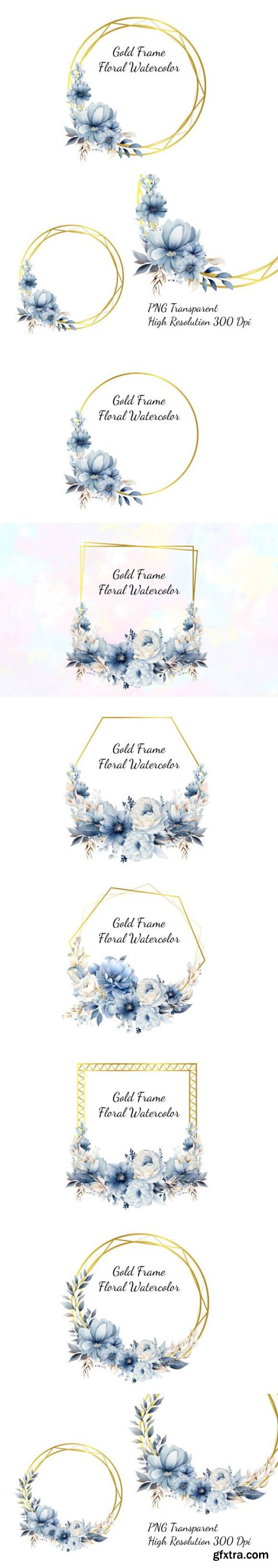 Gold Floral Frames Collection