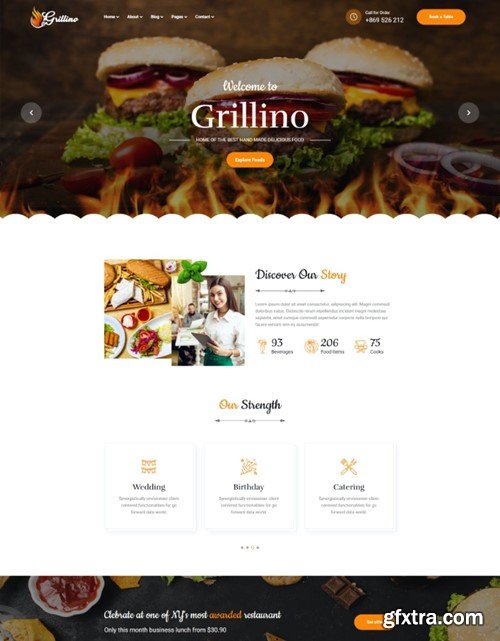 Grillino - Grill, Restaurant & Food HTML Template XXVRFC2