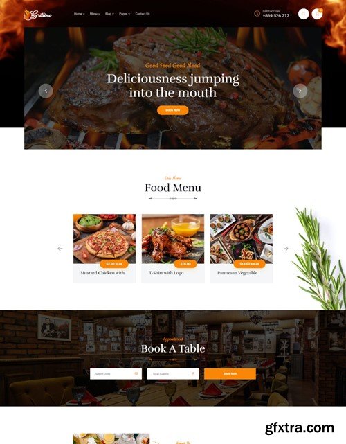 Grillino - Grill, Restaurant & Food HTML Template XXVRFC2