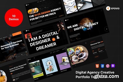 Xpovio- Digital Agency Creative Portfolio Template R5H5BDC