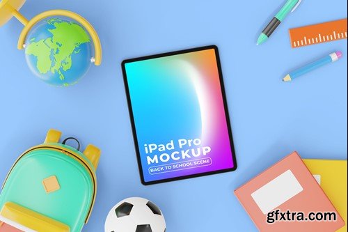 Ipad Pro Mockup Back to School Scene N5LVWTC