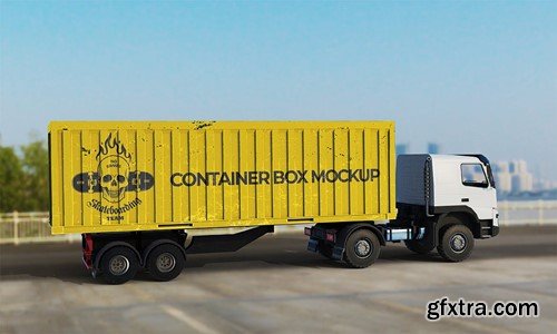 Container Truck Mockup X9G45MH