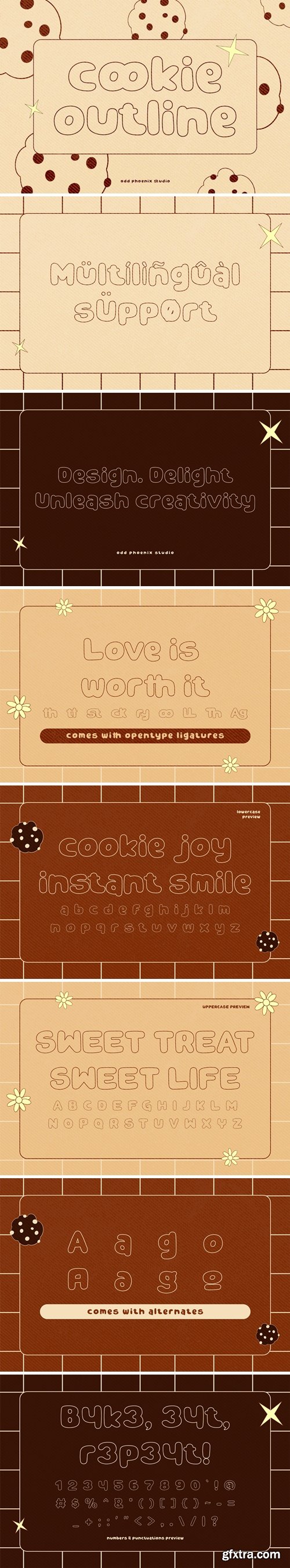 Cookie Outline - Sans Serif Font