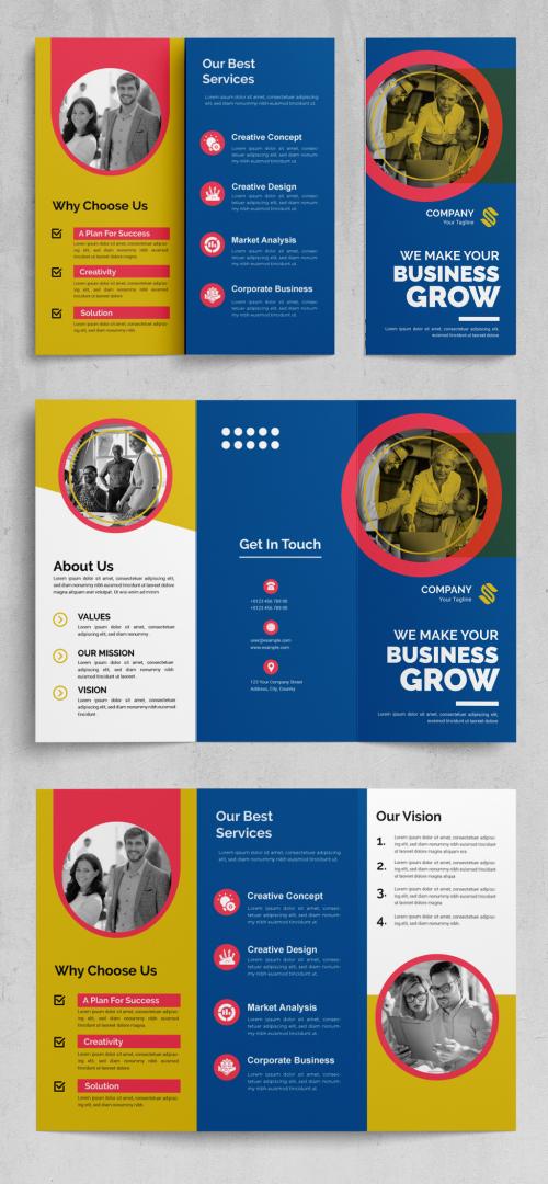 Business Grow Trifold Brochure Design Template 570485756