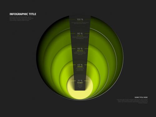 Infographic dark template with percentages and half green circles 569529911