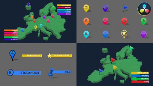 Videohive - 3D Map Markers for DaVinci Resolve - 46868797 - 46868797