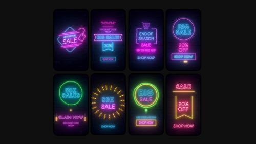 Videohive - Sales Neon Stories - 46915452 - 46915452