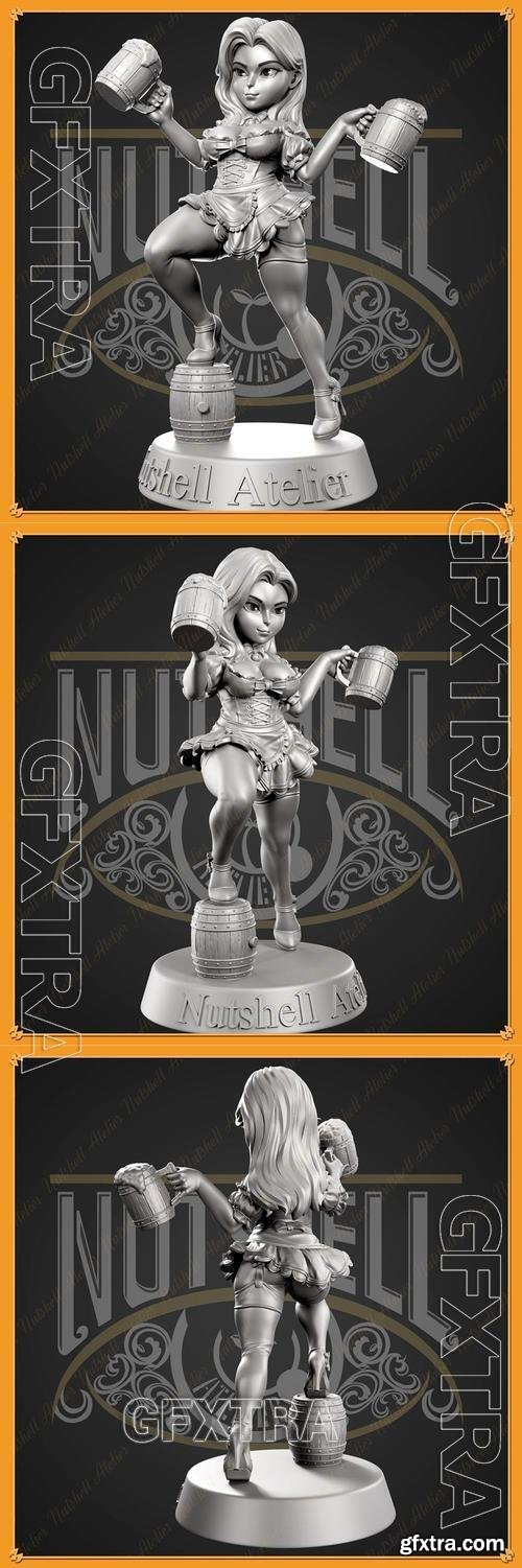 Nutshell Atelier - Chibi Barmaid &ndash; 3D Print Model