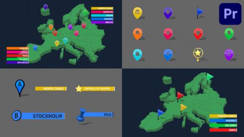 Videohive - 3D Map Markers for Premiere Pro - 46930256 - 46930256