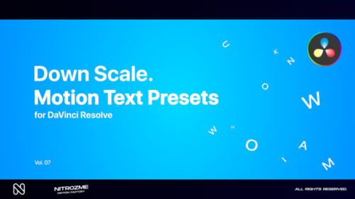 Videohive - Down Scale Motion Text Presets Vol. 07 for DaVinci Resolve - 47042803 - 47042803