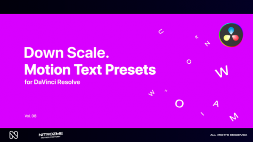 Videohive - Down Scale Motion Text Presets Vol. 08 for DaVinci Resolve - 47042807 - 47042807