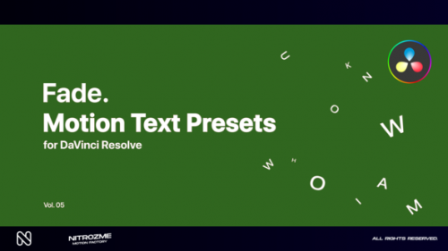 Videohive - Fade Motion Text Presets Vol. 05 for DaVinci Resolve - 47043789 - 47043789