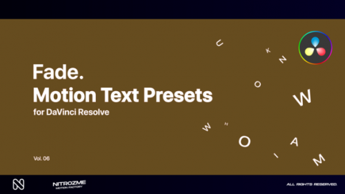 Videohive - Fade Motion Text Presets Vol. 06 for DaVinci Resolve - 47043975 - 47043975