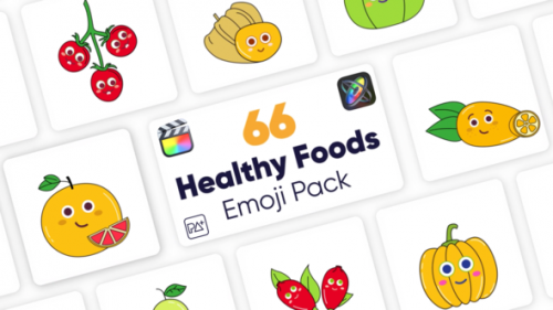 Videohive - Healthy Food Emoji Pack For Final Cut Pro X - 47044198 - 47044198