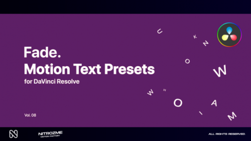 Videohive - Fade Motion Text Presets Vol. 08 for DaVinci Resolve - 47044399 - 47044399