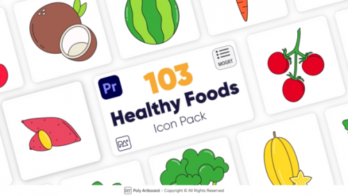 Videohive - Healthy Food Icons For Premiere Pro - 47043281 - 47043281