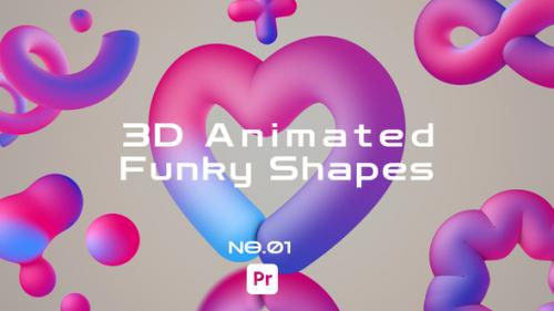 Videohive - 3D Animated Funky Shapes For premiere pro - 47057248 - 47057248