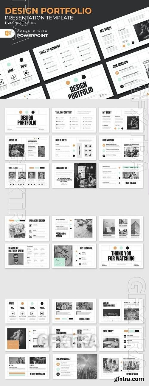 Portfolio PowerPoint Presentation Template QR8N9PH