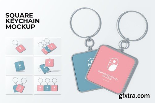 Square Keychain Mockup UE8YNLB