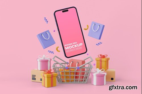 Iphone Mockup Shopping Scene YWCKF9T