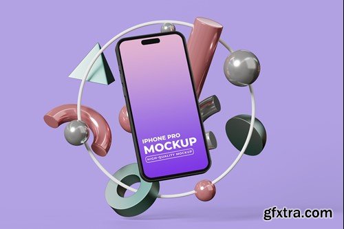 Iphone Mockup Abstract Scene V6Q5TBU