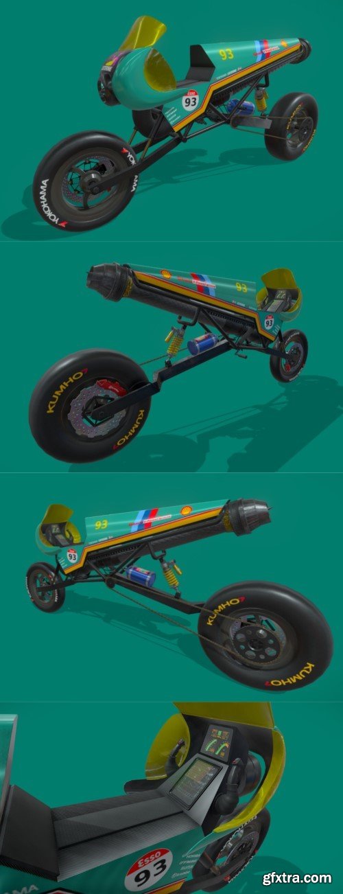 Sci-Fi Racing Bike 3D Model