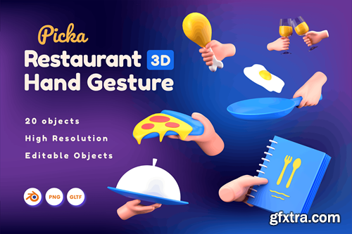 Restaurant Hand Gesture 3D LS83VZM