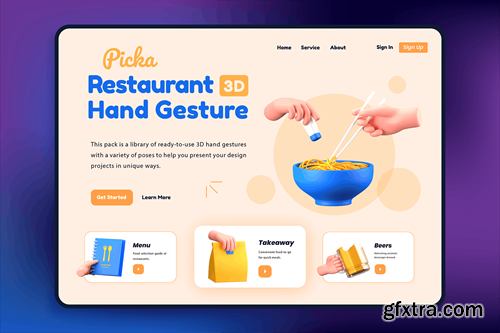 Restaurant Hand Gesture 3D LS83VZM