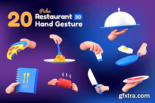 Restaurant Hand Gesture 3D LS83VZM