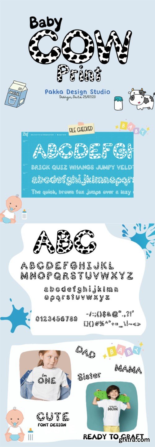 Baby Cow Print Font