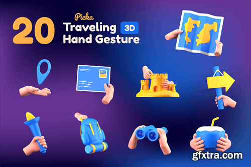 Traveling Hand Gesture 3D W938222