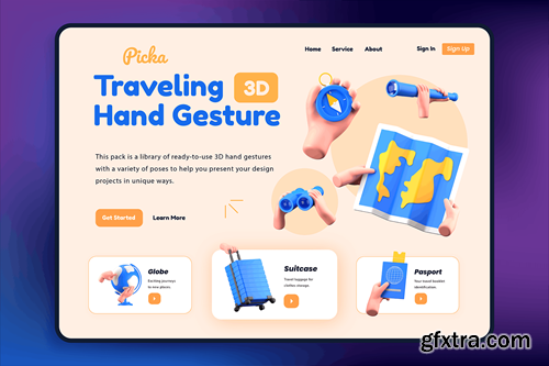 Traveling Hand Gesture 3D W938222