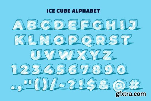 Ice Cube Typography Alphabet Graphic HSD772B