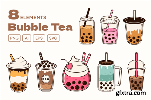 Bubble Tea Illustration HHVGXC2