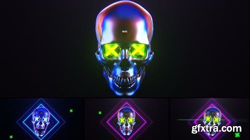 Videohive Skull Glitch Logo Reveal 31816232