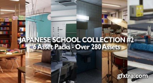 UE - Japanese School Collection #2 - 6 Asset Packs, Over 250 Assets