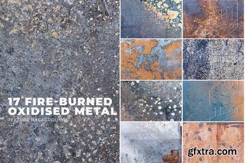 17 Fire-Burned Oxidized Metal Surface Textures