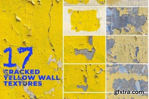 17 Cracked Yellow Wall Surface Textures