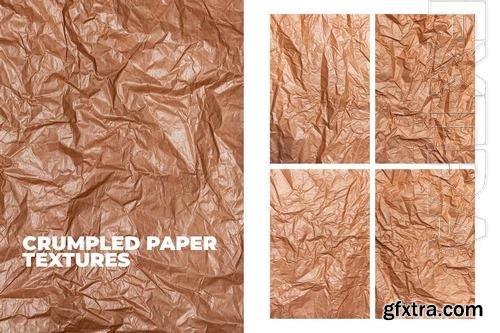 6 Brown Crumpled Paper Background Texture Overlay