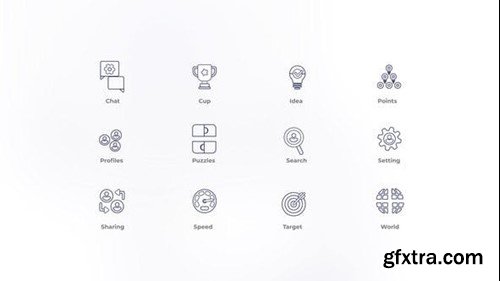 Videohive Teamwork - Outline Icons 46805154