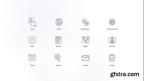 Videohive Social Media  - Outline Icons 46804853