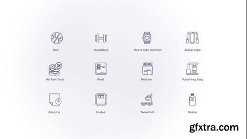 Videohive Fitness  - Outline Icons 46804075