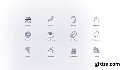 Videohive Fastfood  - Outline Icons 46804056